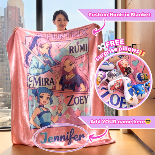 Personalized K-Pop Demon Hunters Throw Blanket