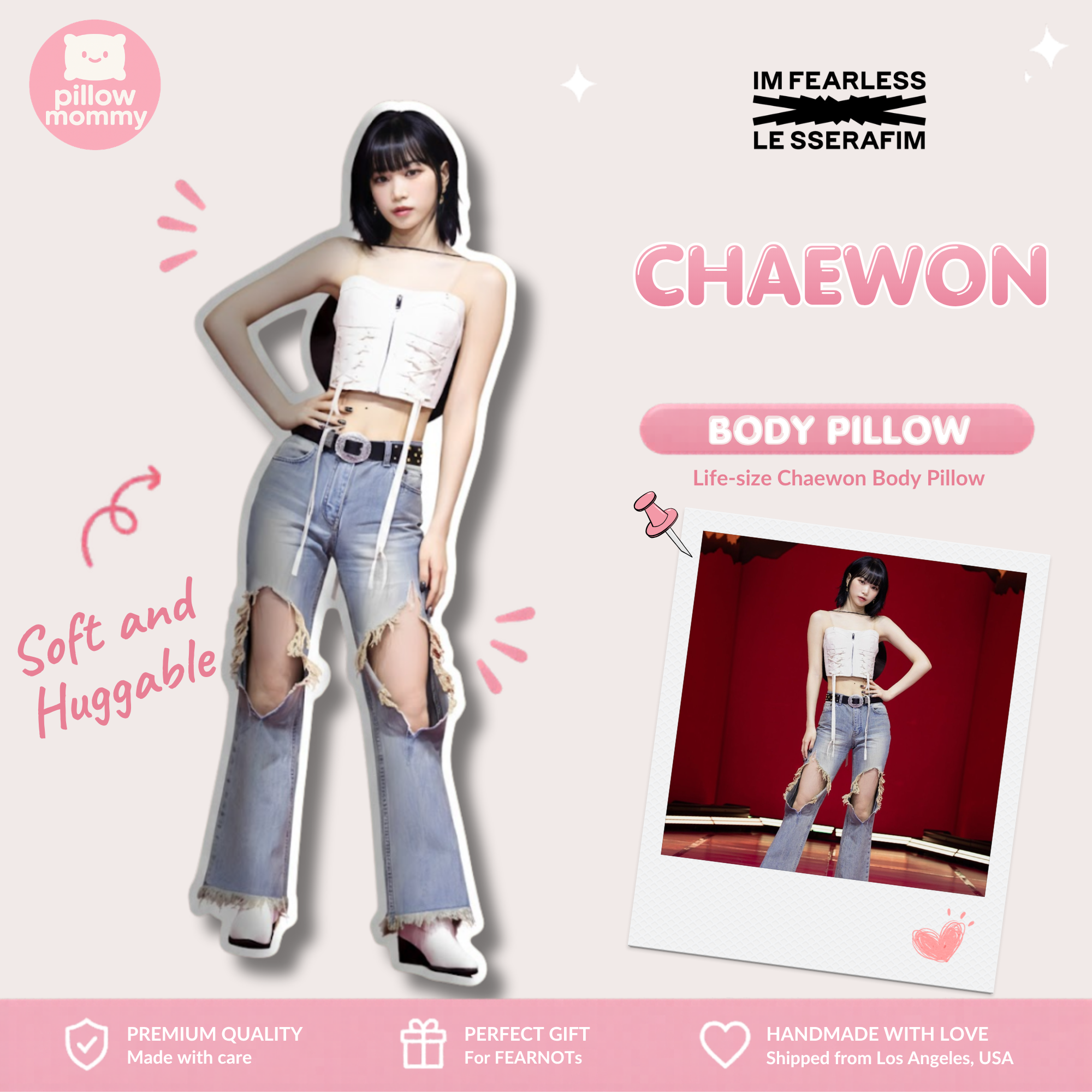 Le Sserafim キムチェウォンクッション Le Sserafim Chaewon Life-Size Body Pillow – PillowMommy