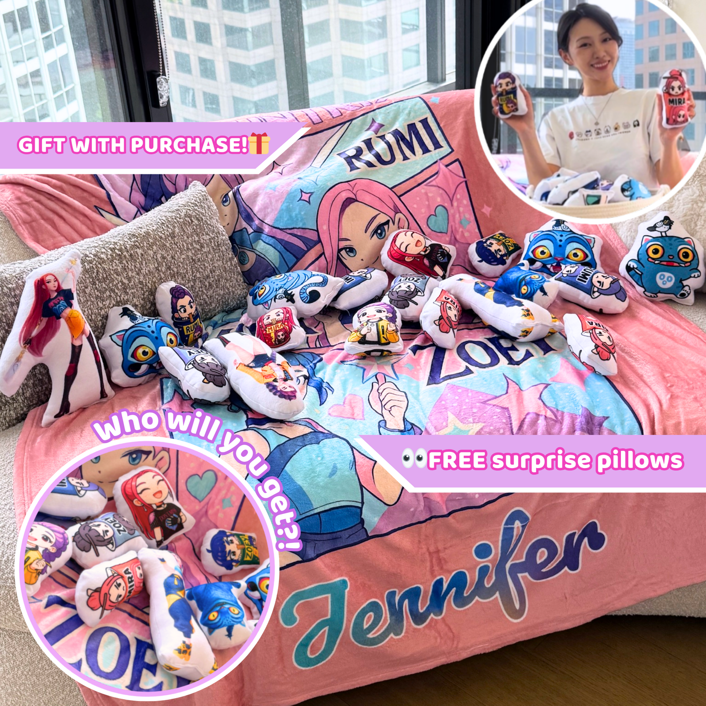 Personalized K-Pop Demon Hunters Throw Blanket