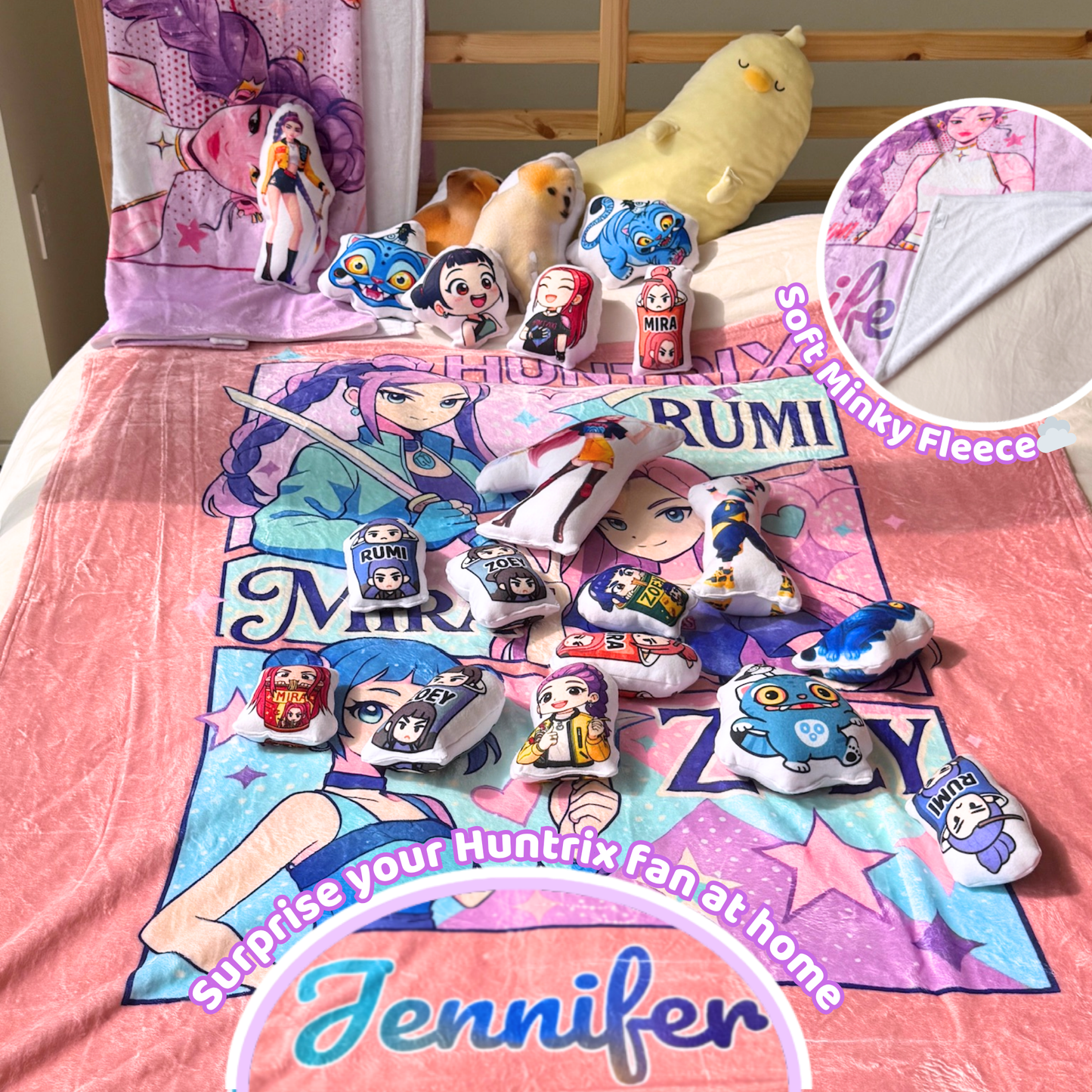 Personalized K-Pop Demon Hunters Throw Blanket