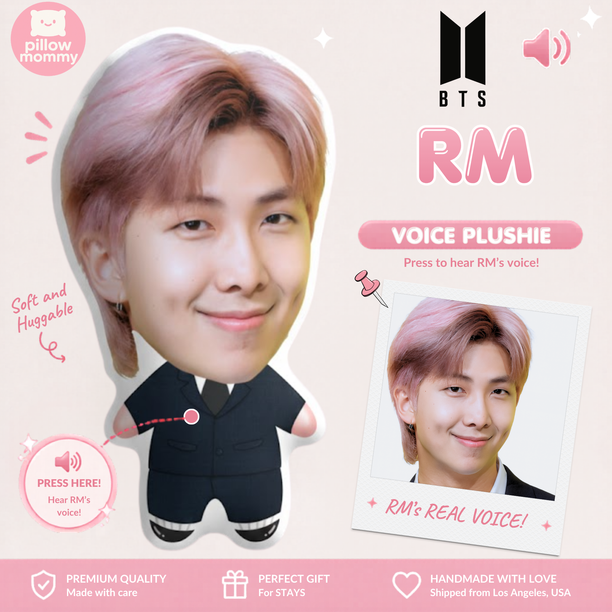BTS💜 RM Namjoon Talking Plushie – PillowMommy