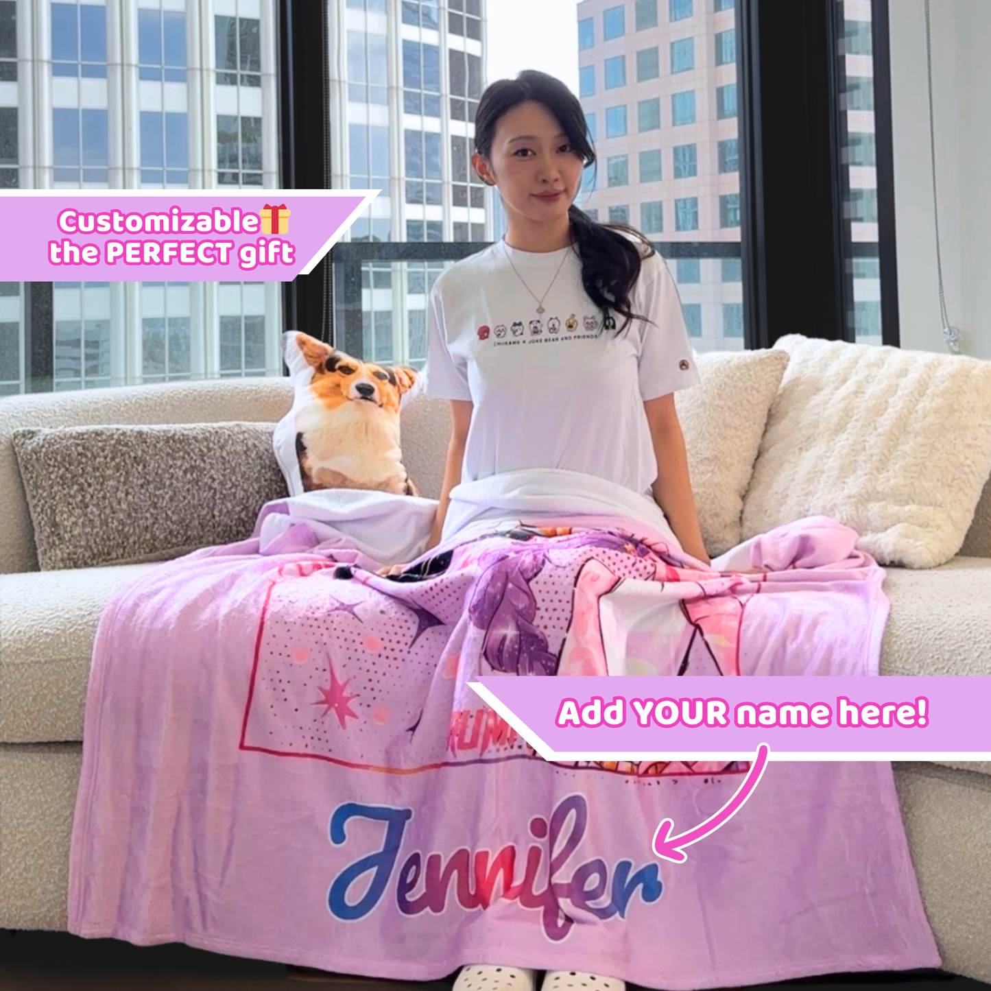 Personalized K-Pop Demon Hunters Throw Blanket