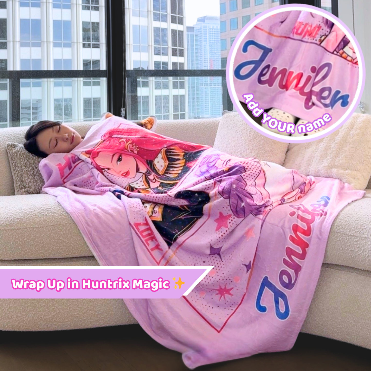 Personalized K-Pop Demon Hunters Throw Blanket