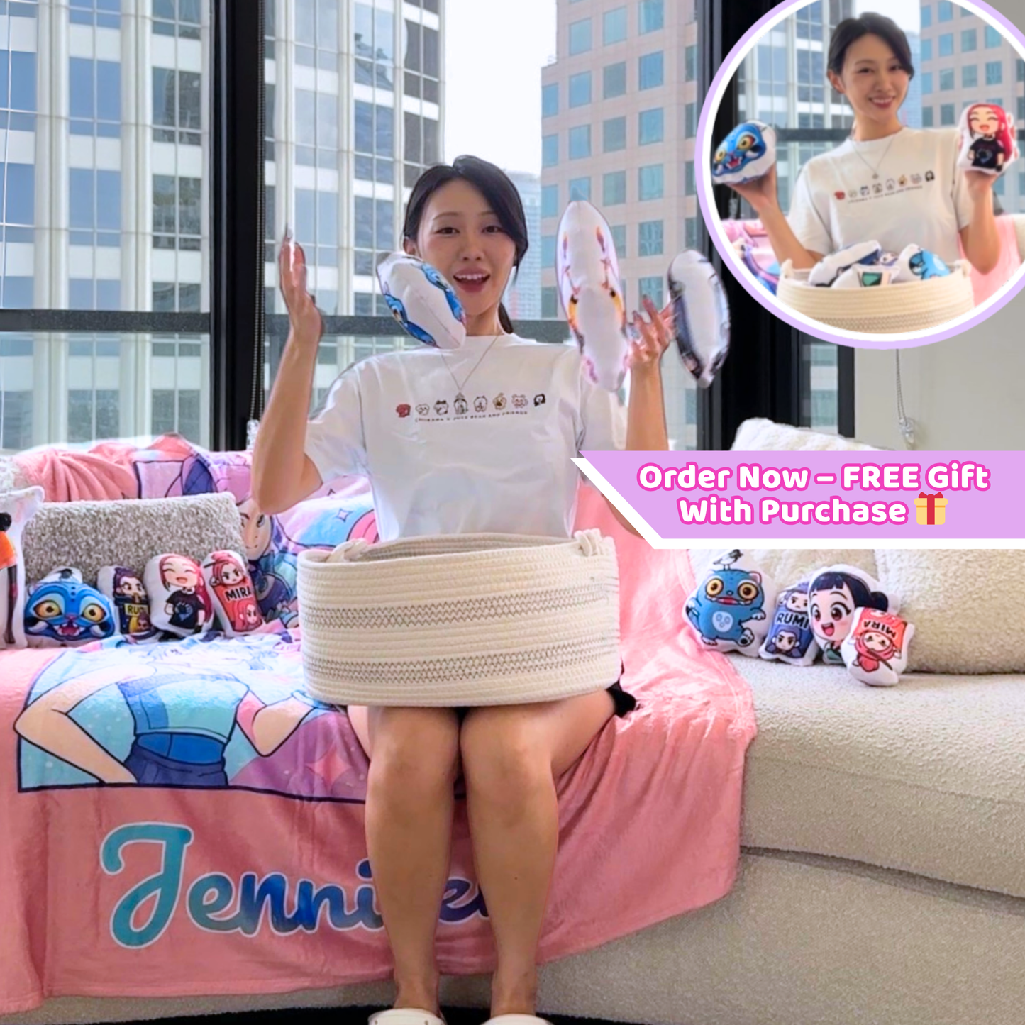 Personalized K-Pop Demon Hunters Throw Blanket