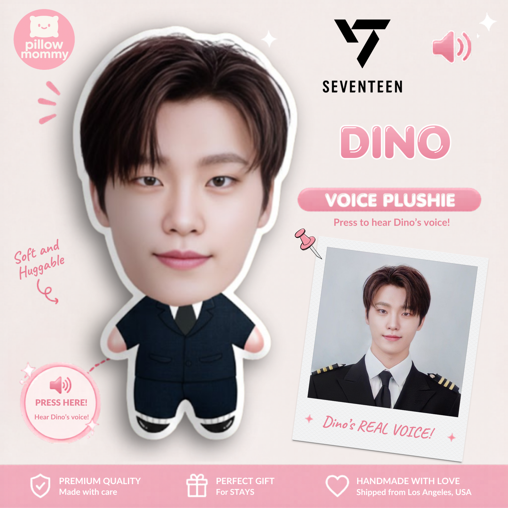 Seventeen💎 Dino Talking Plushie
