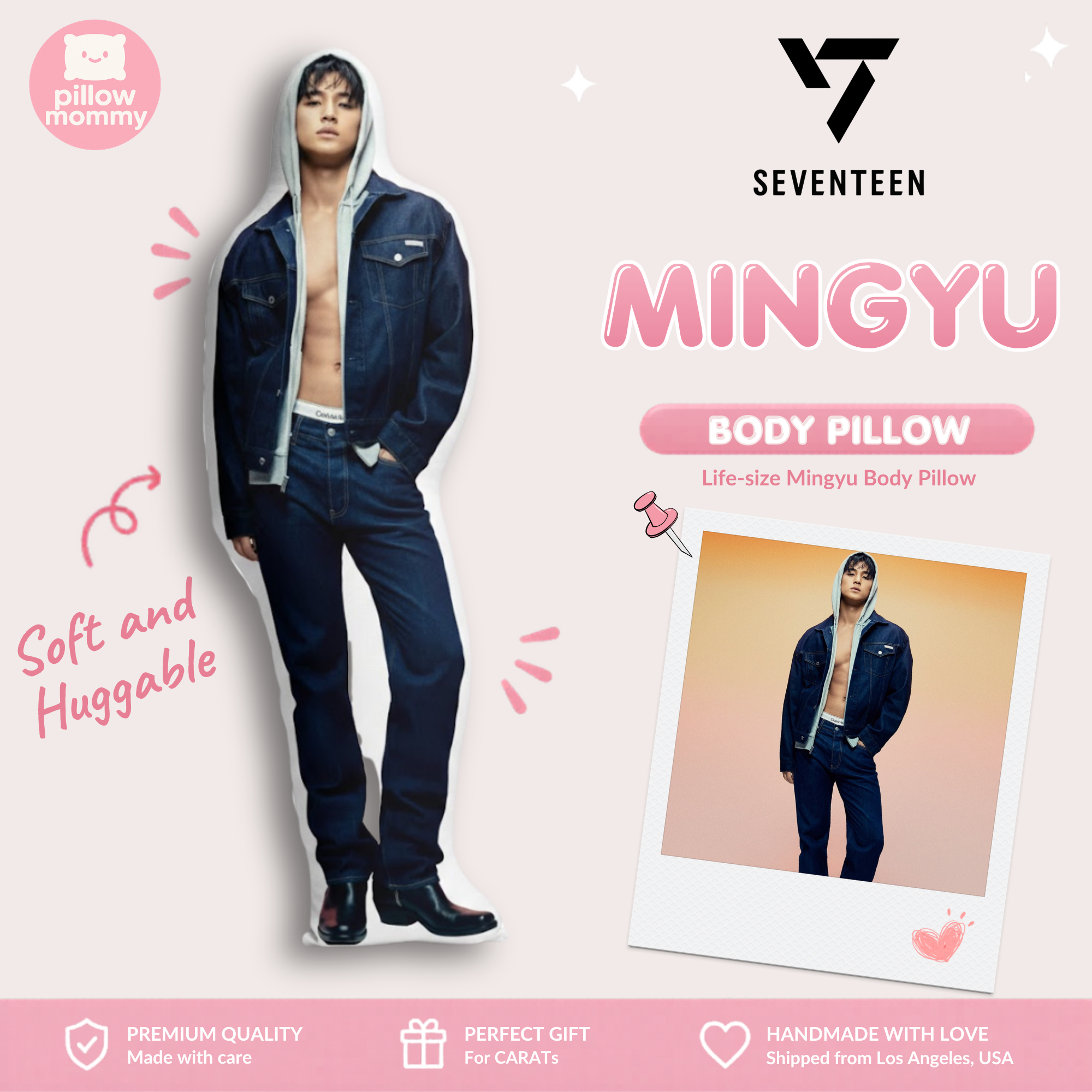 Seventeen Mingyu Hoodie Life-Size Body Pillow