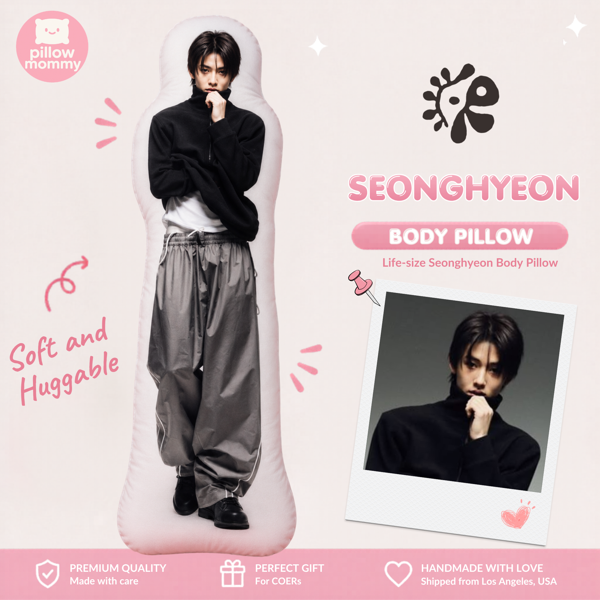 CORTIS Seonghyeon Black Turtleneck Life-Size Body Pillow