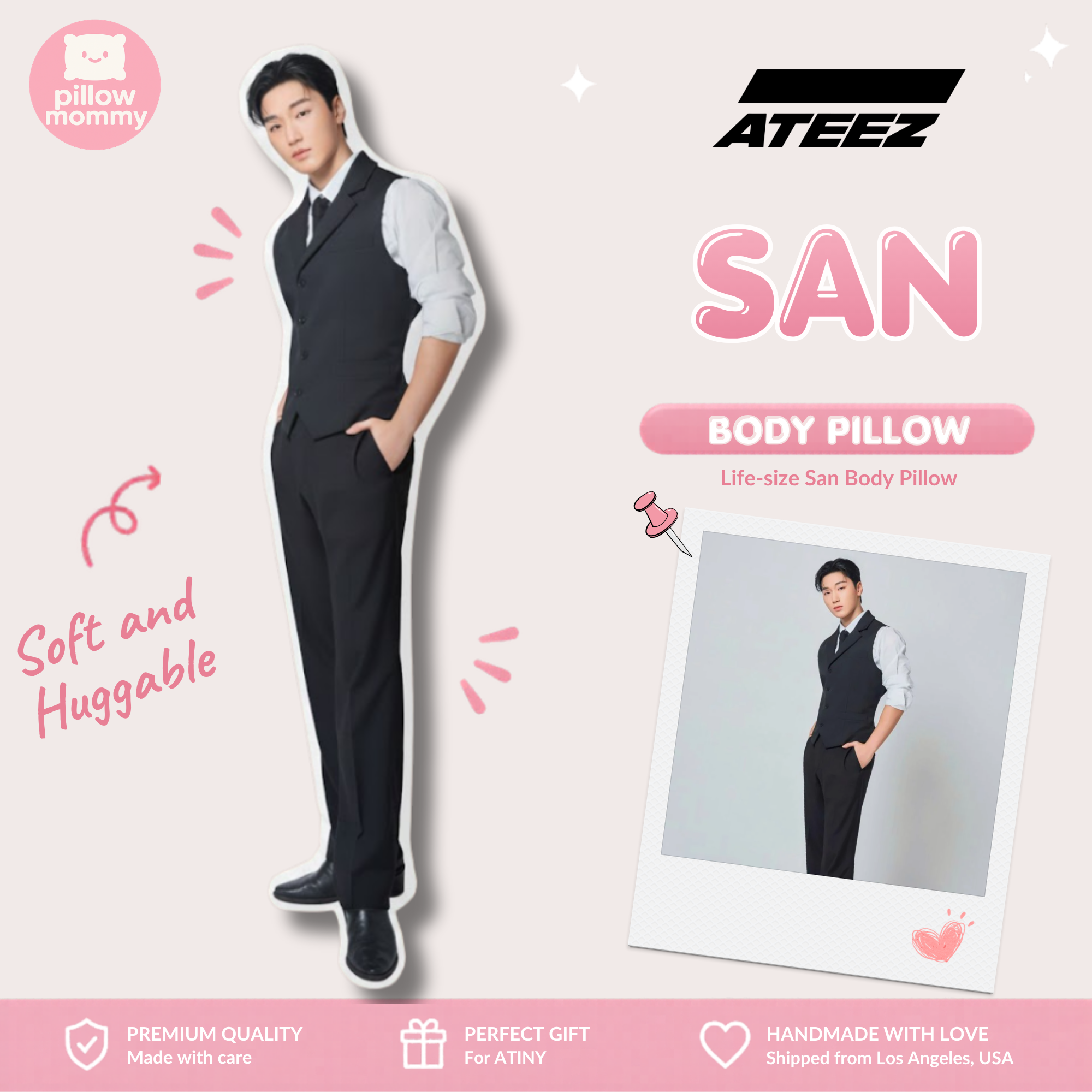 Ateez San Life-Size Body Pillow