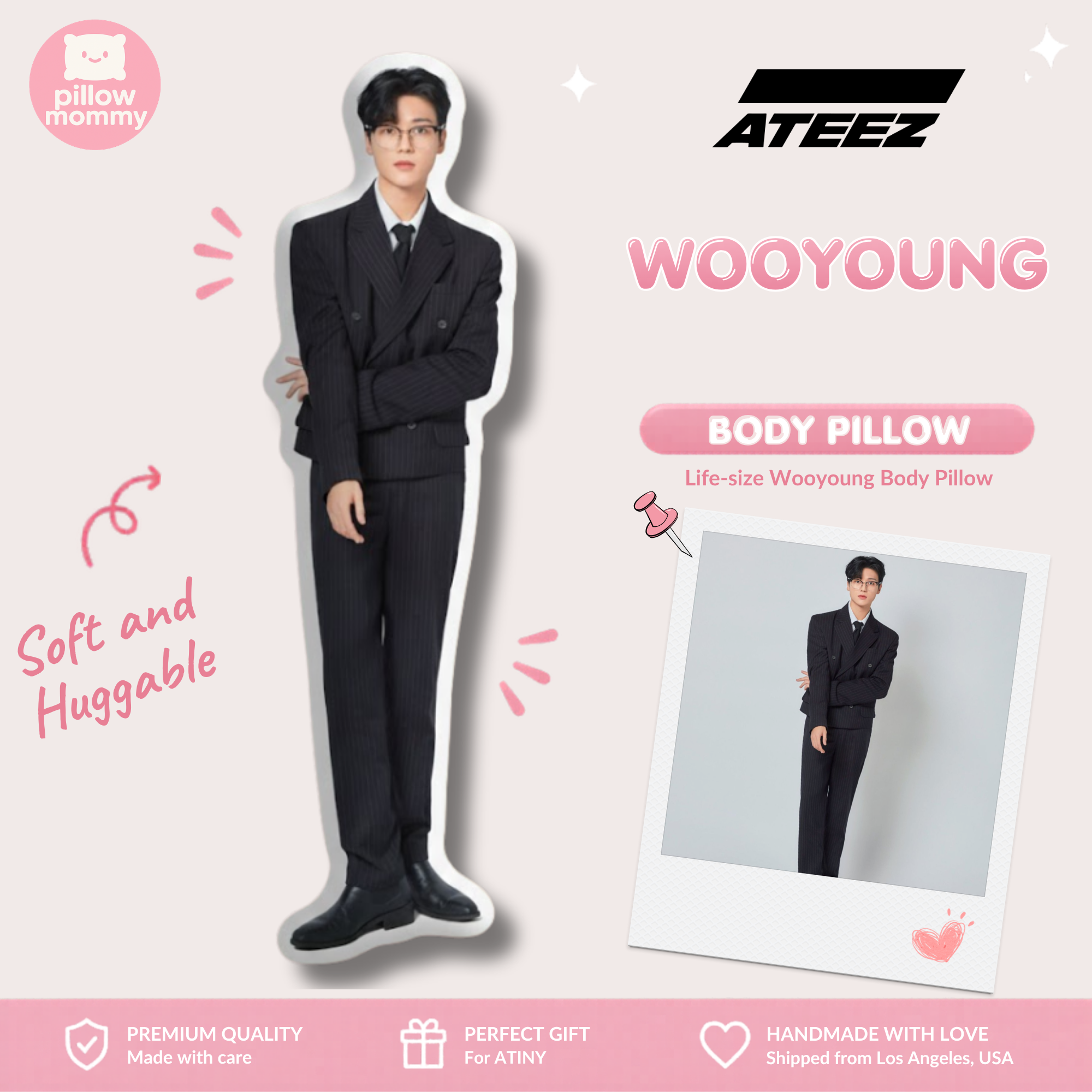 Ateez Wooyoung Life-Size Body Pillow