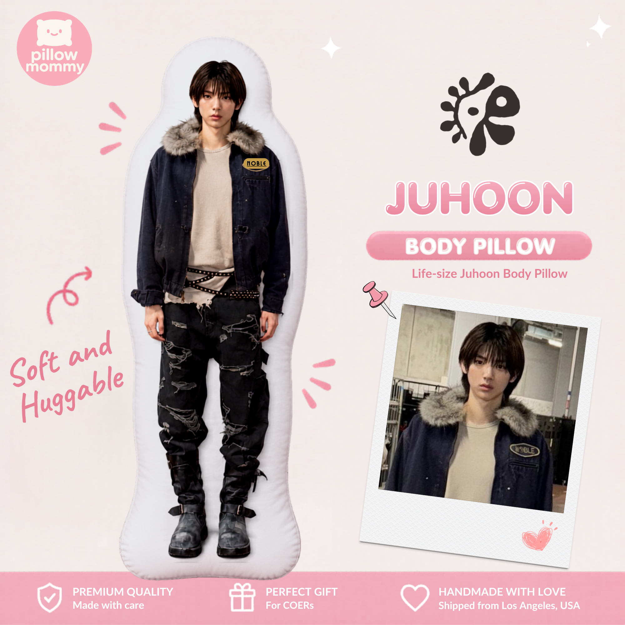 CORTIS Juhoon Fur-Collar Jacket Life-Size Body Pillow