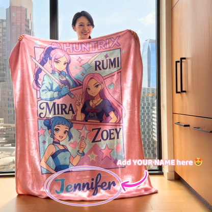 Personalized K-Pop Demon Hunters Throw Blanket