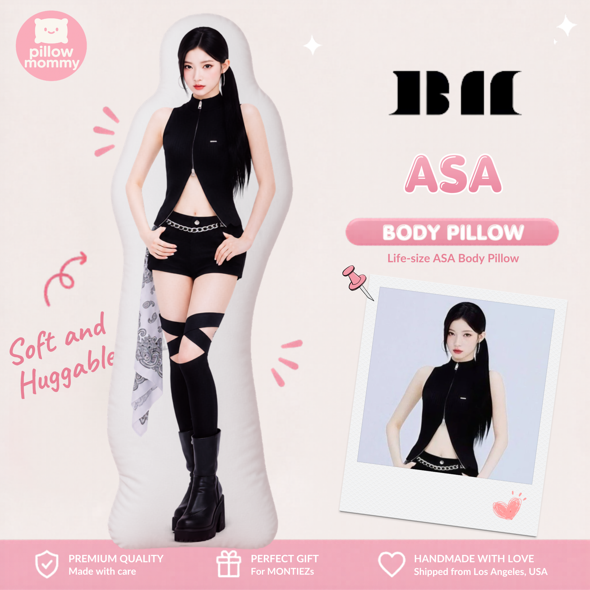 BABYMONSTER Asa Black Life-Size Body Pillow
