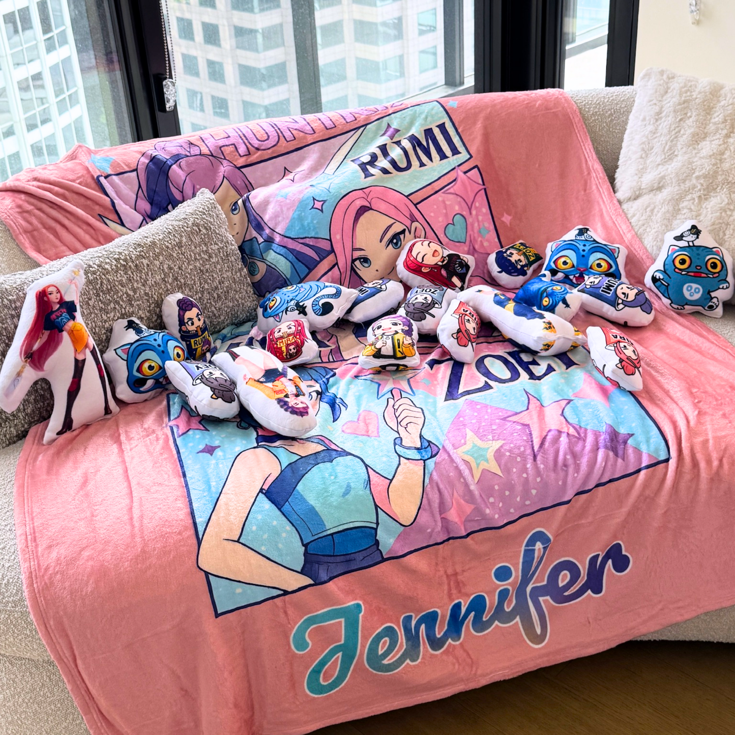 Personalized K-Pop Demon Hunters Throw Blanket