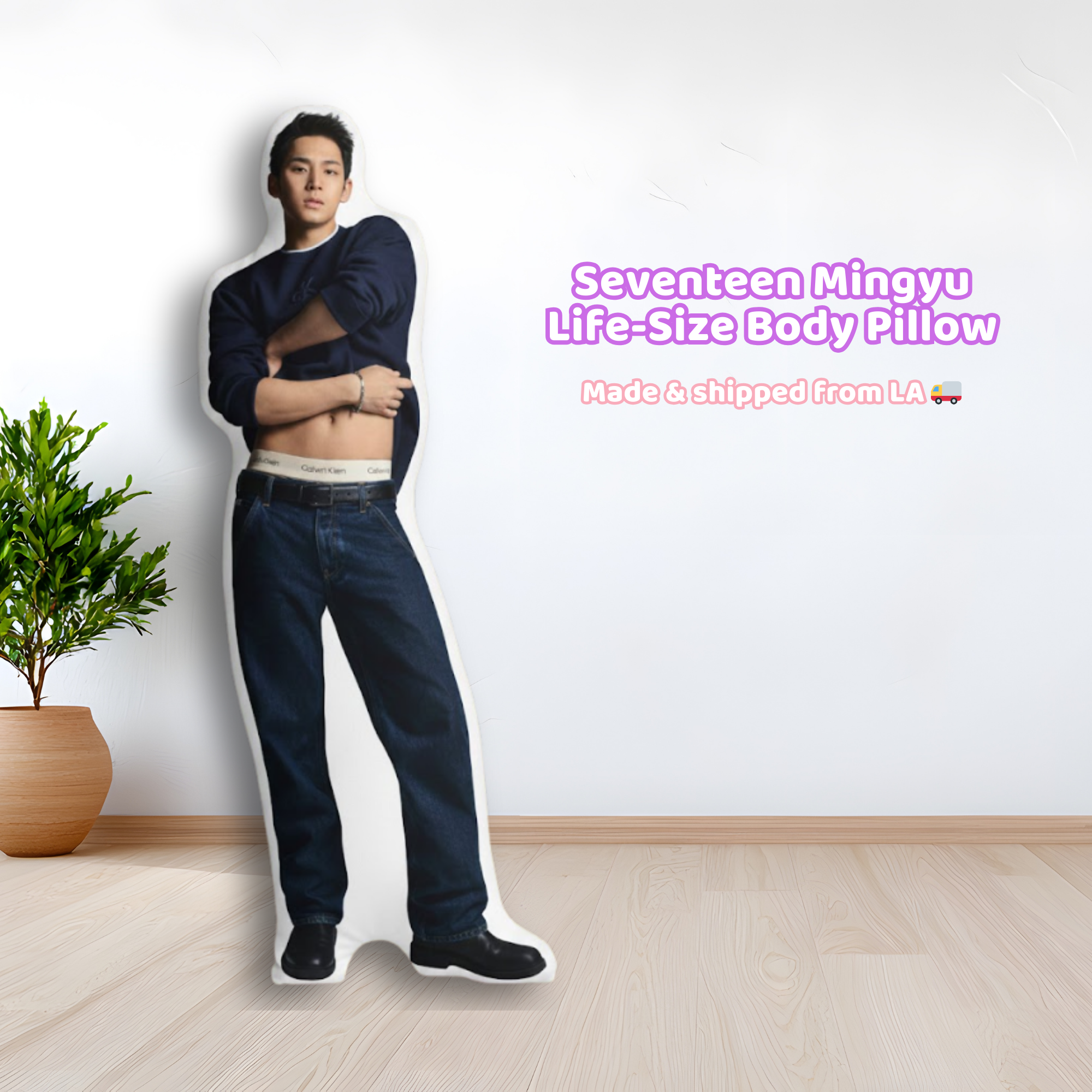 Seventeen Mingyu Life-Size Body Pillow Navy