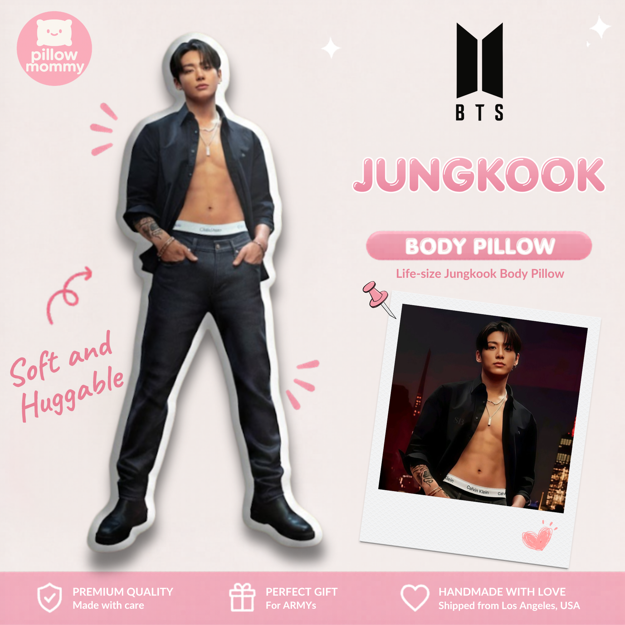 BTS Jungkook Life-Size Body Pillow