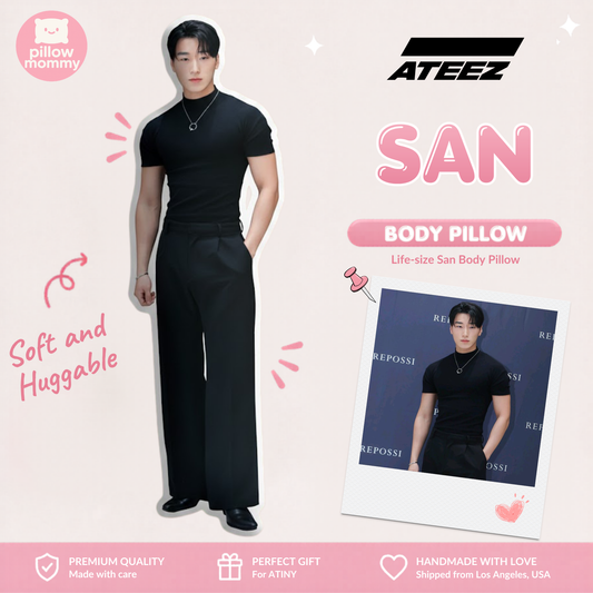 Ateez San Black Top Life-Size Body Pillow