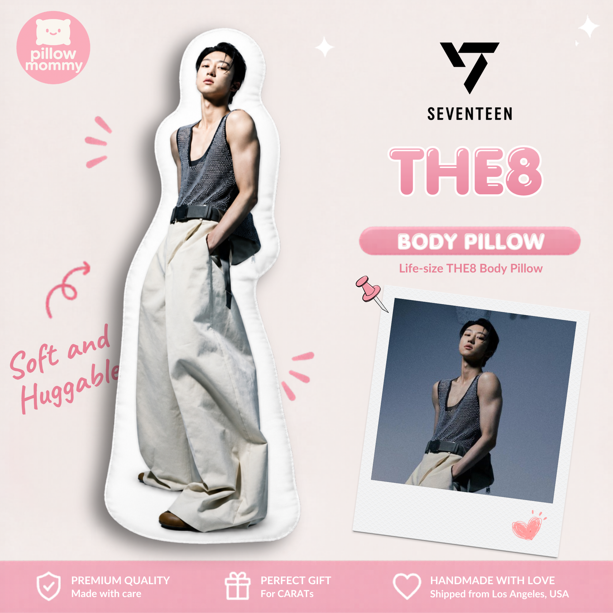 SEVENTEEN The8 Gray Tank Top Fashion Life-Size Body Pillow