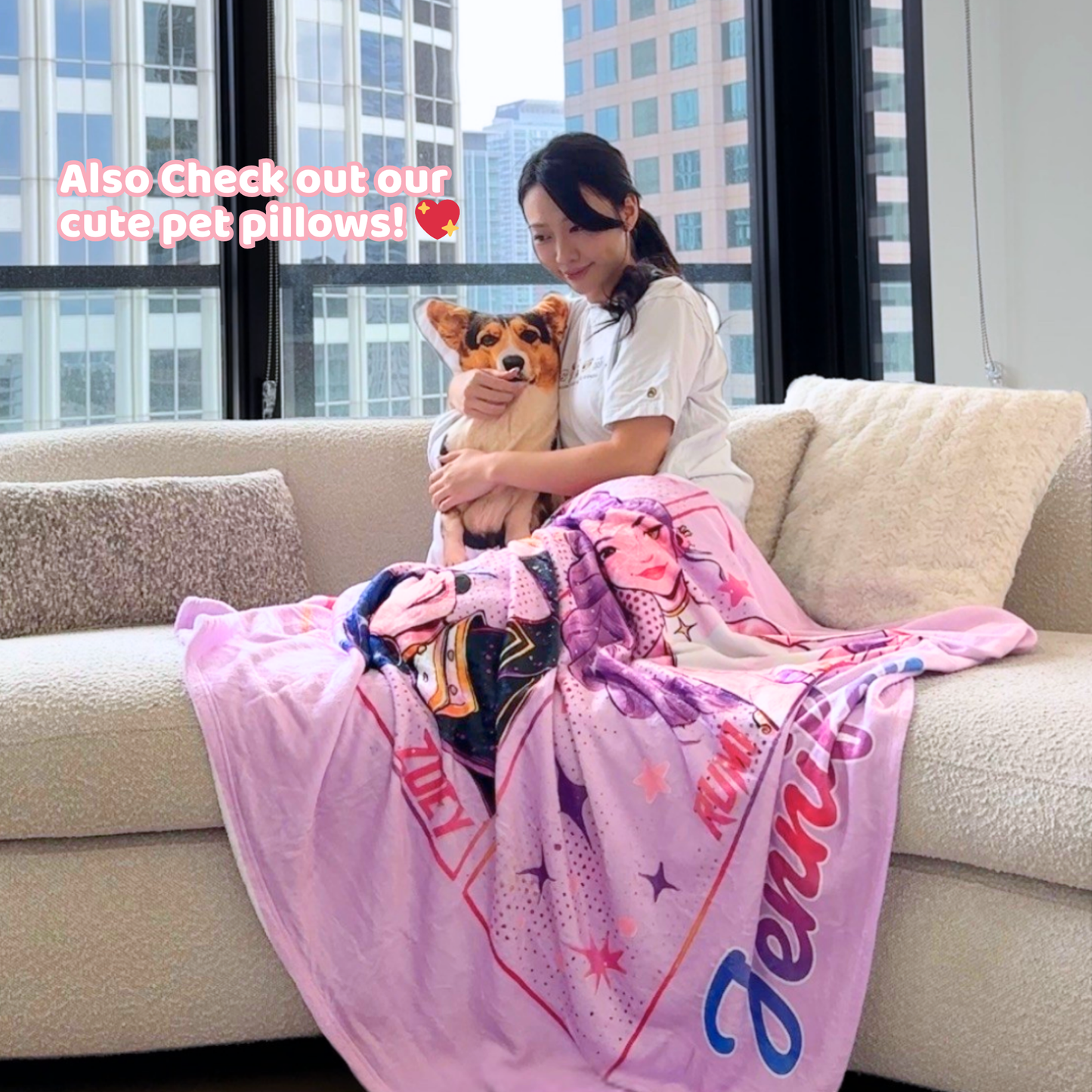 Personalized K-Pop Demon Hunters Throw Blanket