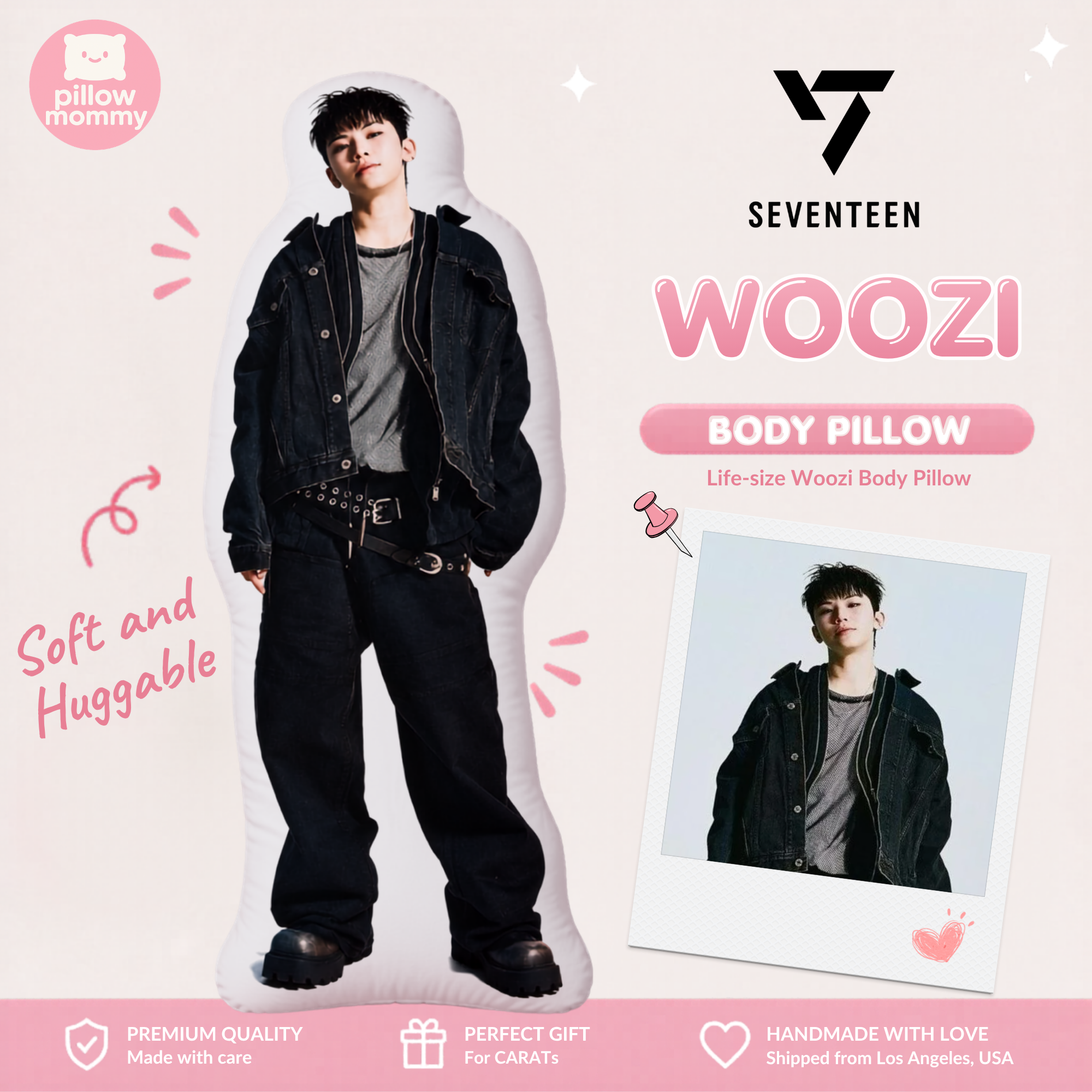 SEVENTEEN Woozi Oversized Denim Outfit Life-Size Body Pillow