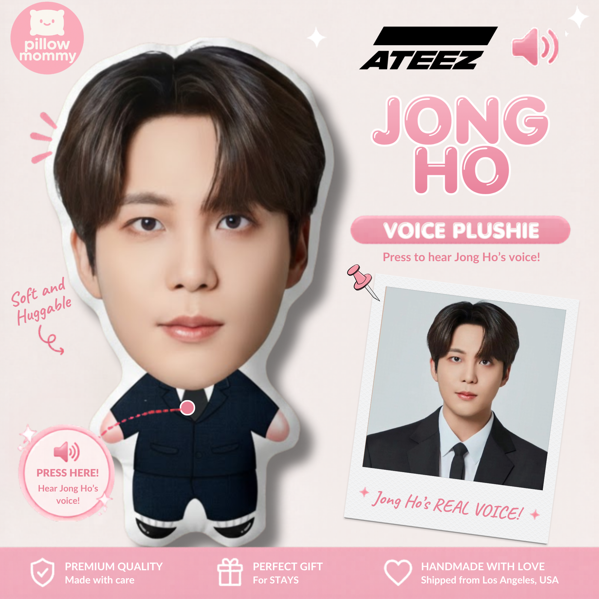 Ateez Jongho Talking Plushie