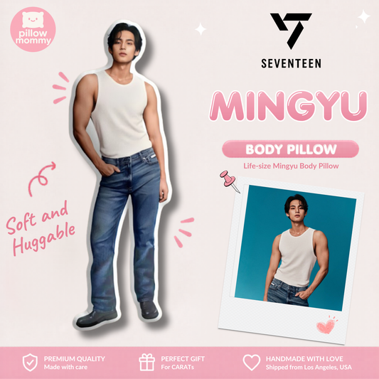 Seventeen Mingyu White Top Life-Size Body Pillow