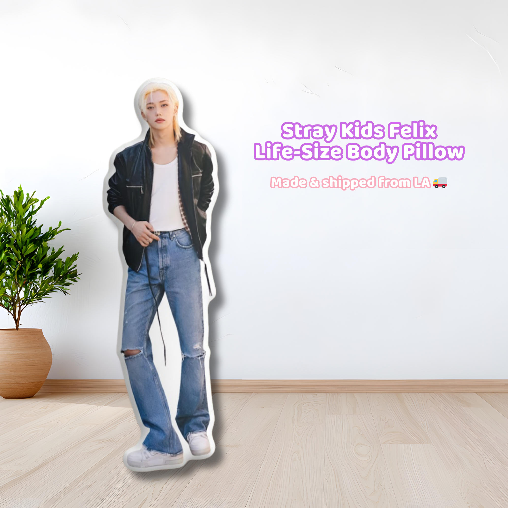 Stray Kids Felix Black Top Life-Size Body Pillow