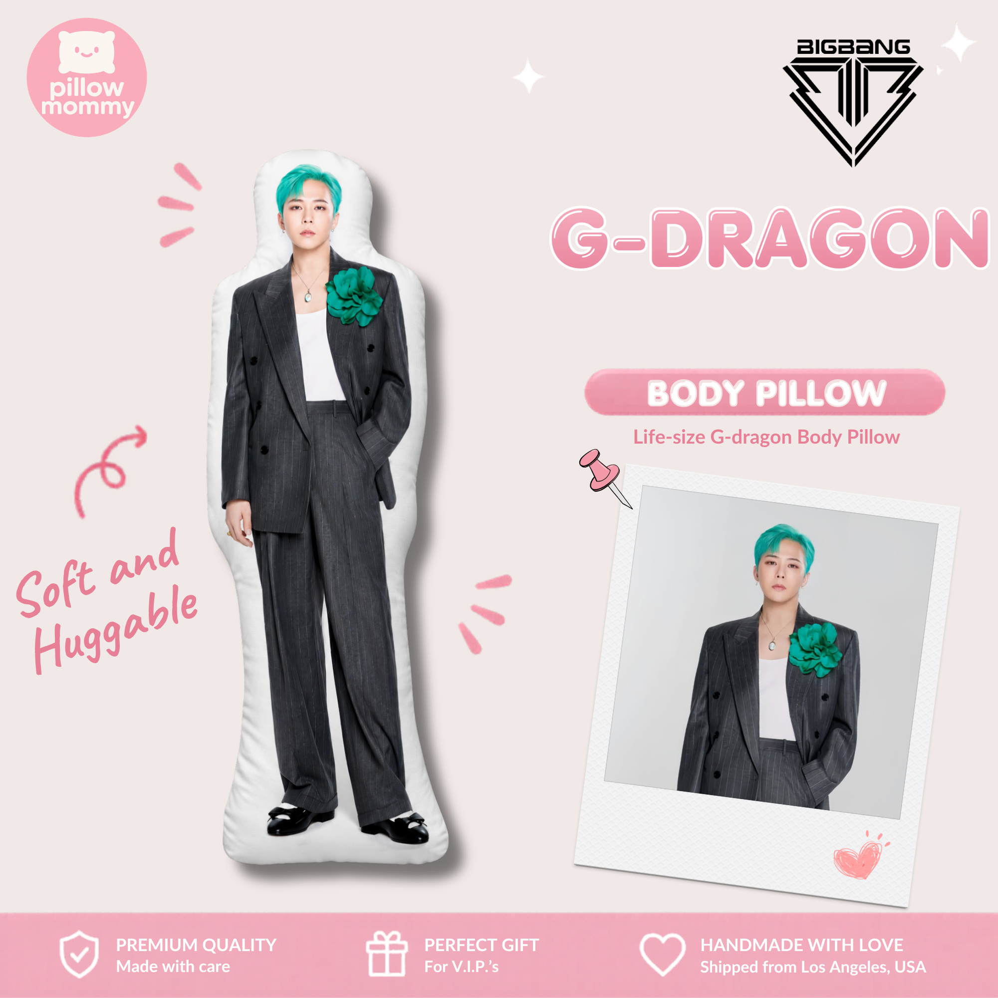 BIGBANG G-Dragon Life-Size Body Pillow
