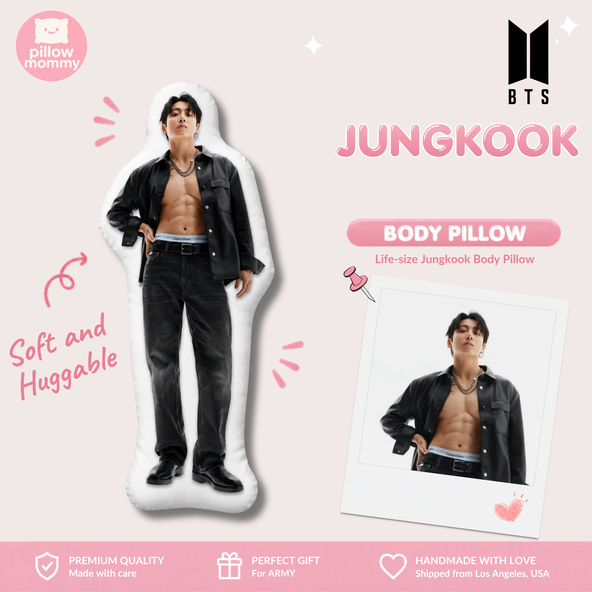 BTS Jungkook Life-Size Body Pillow