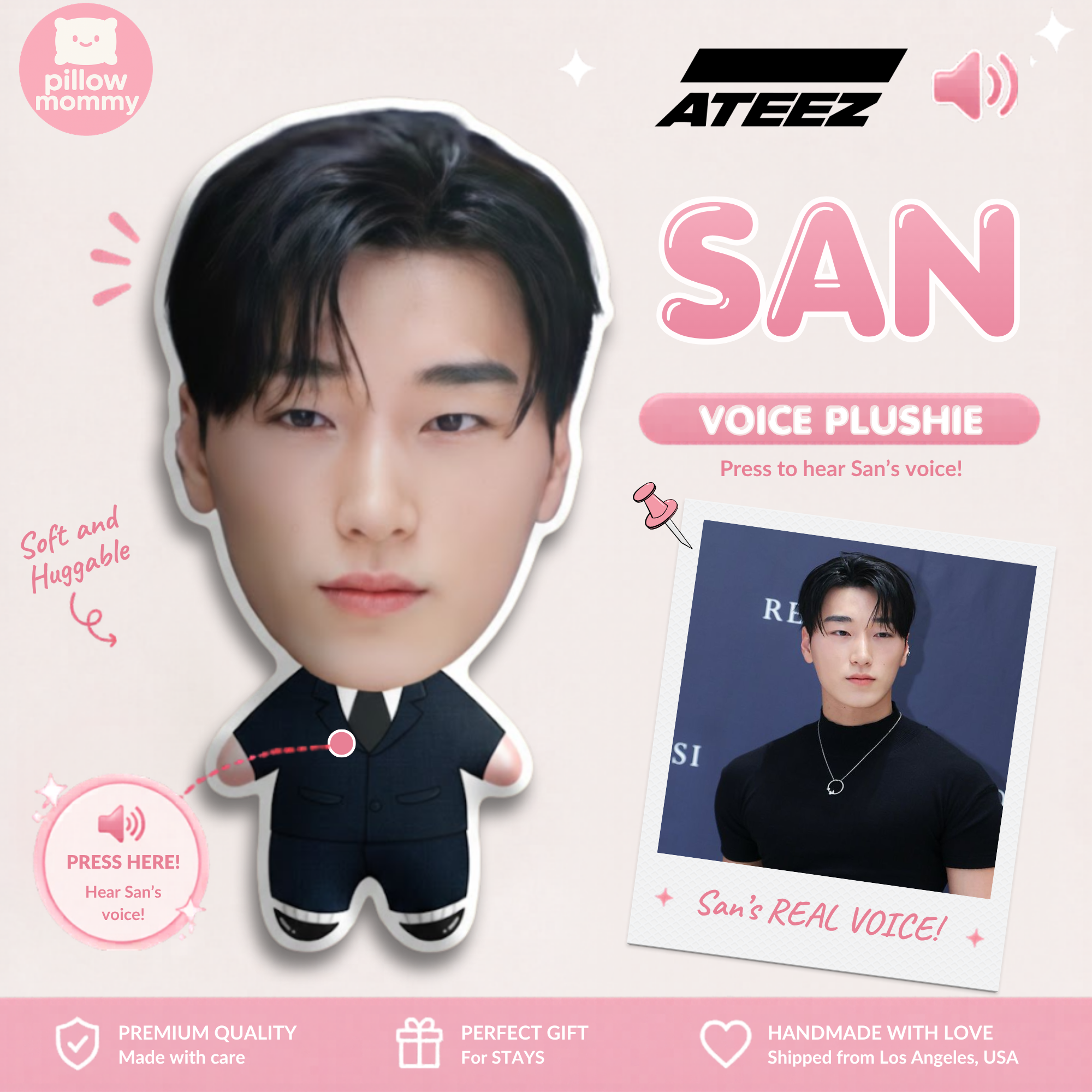 Ateez San Talking Plushie