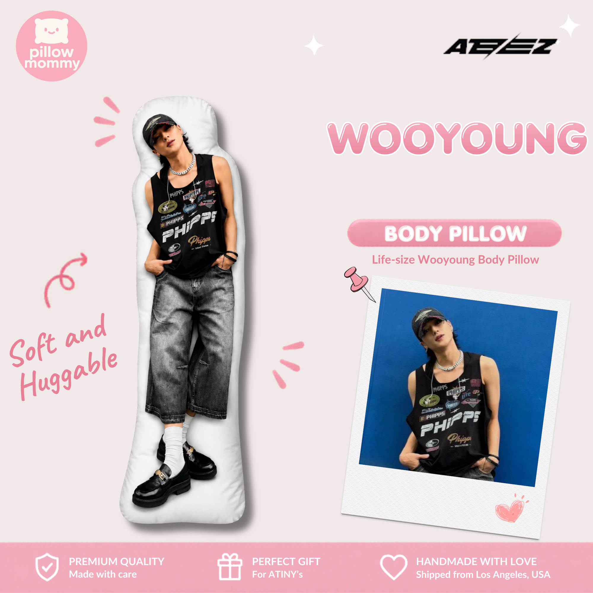 ATEEZ Woo Young Life-Size Body Pillow