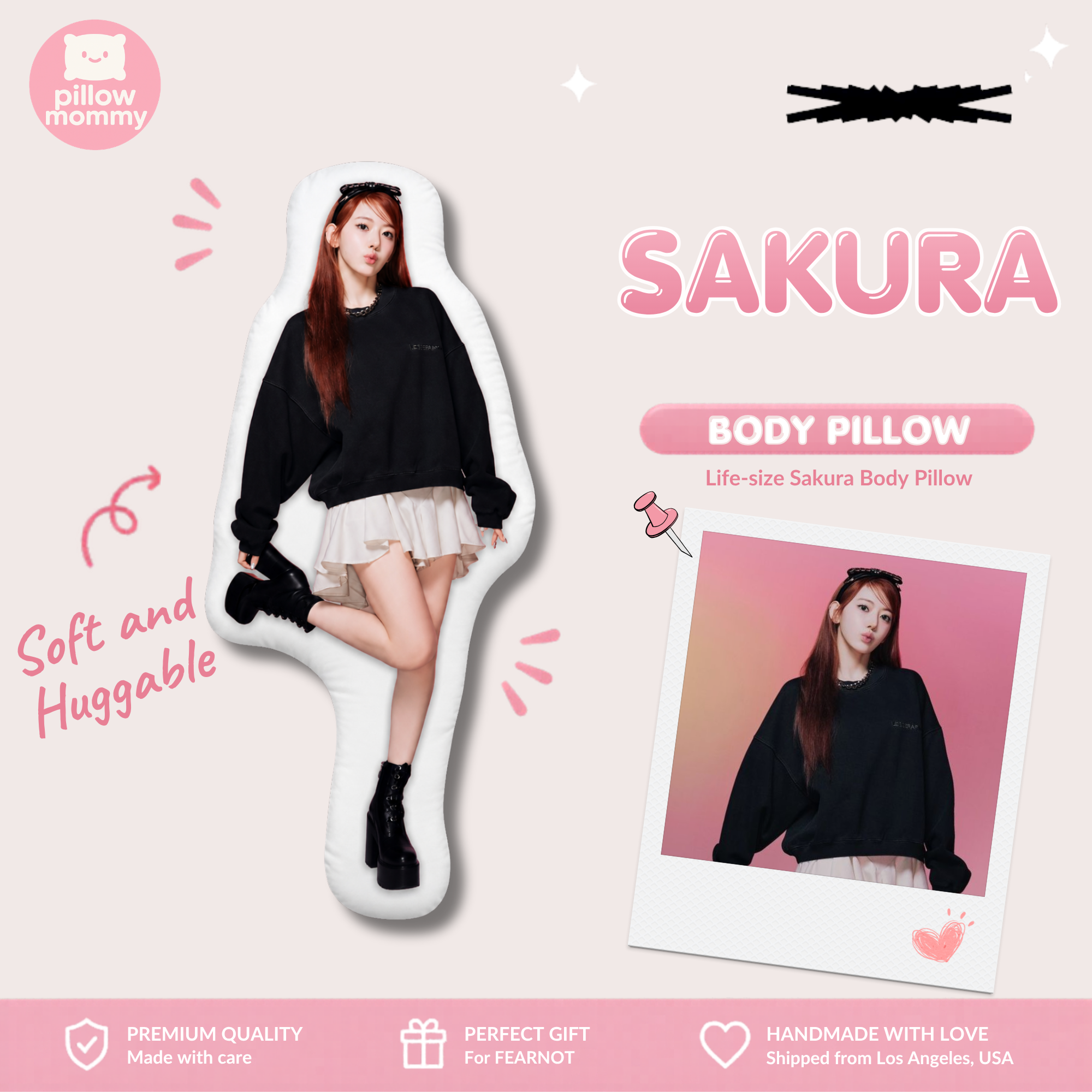 LE SSERAFIM Sakura Life-Size Body Pillow
