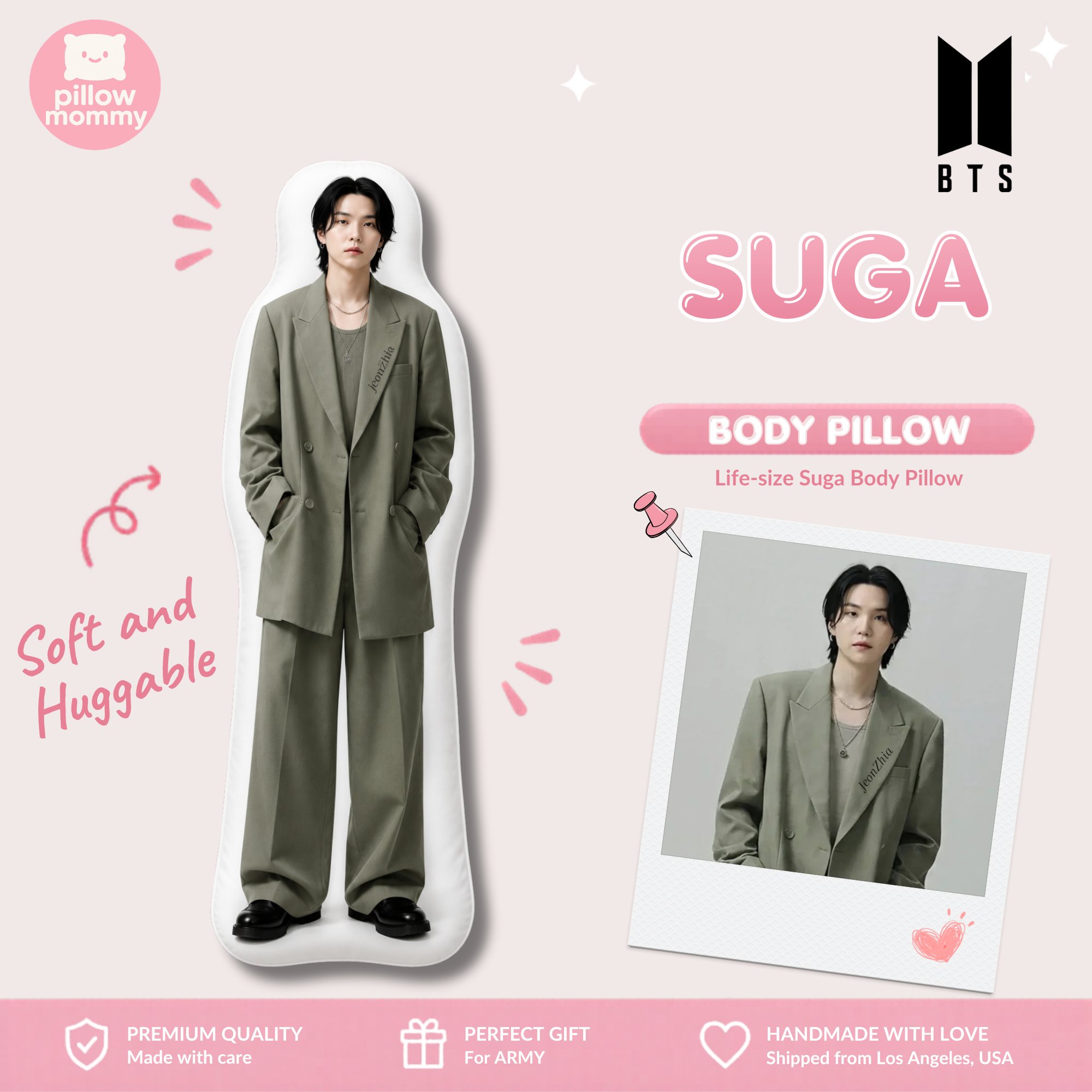 BTS SUGA Life-Size Body Pillow