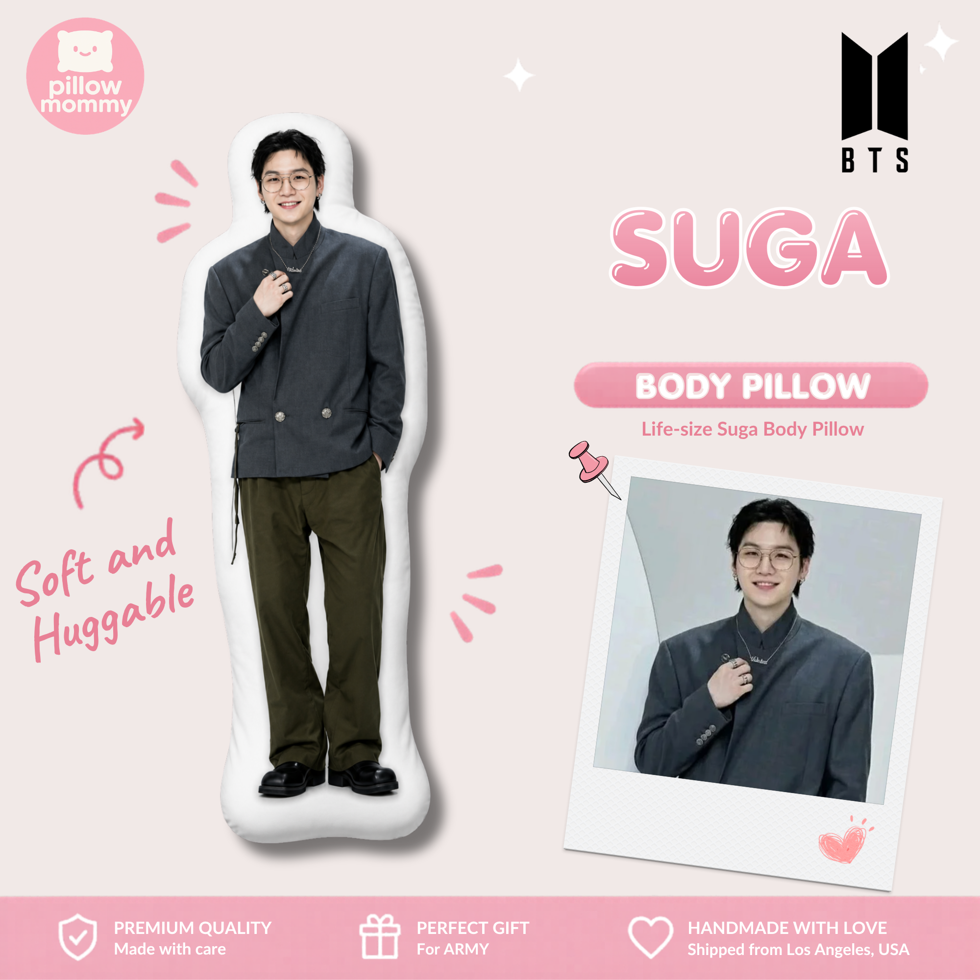 BTS SUGA Life-Size Body Pillow
