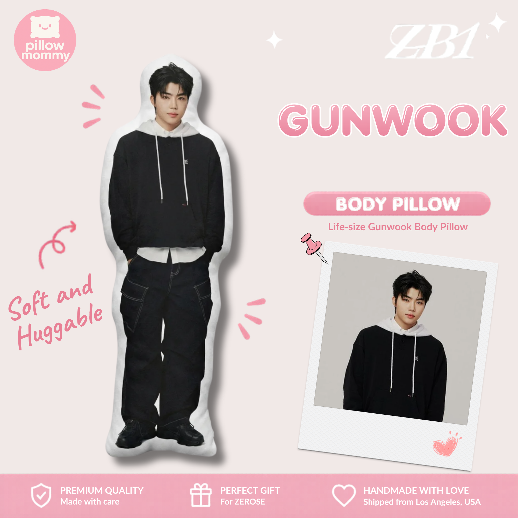 ZB1 Gunwook Life-Size Body Pillow