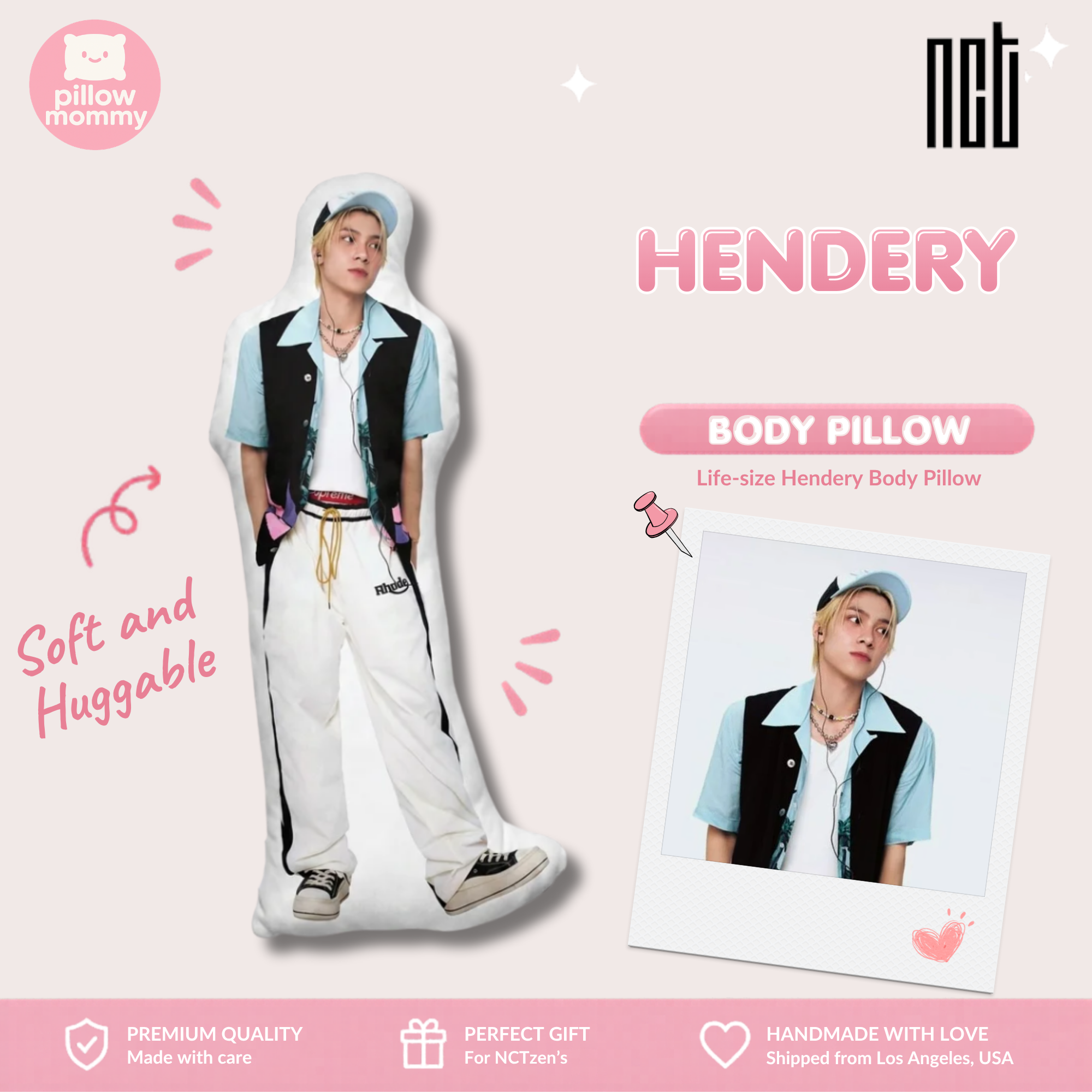 NCT Hendery Retro Streetwear Life-Size Body Pillow