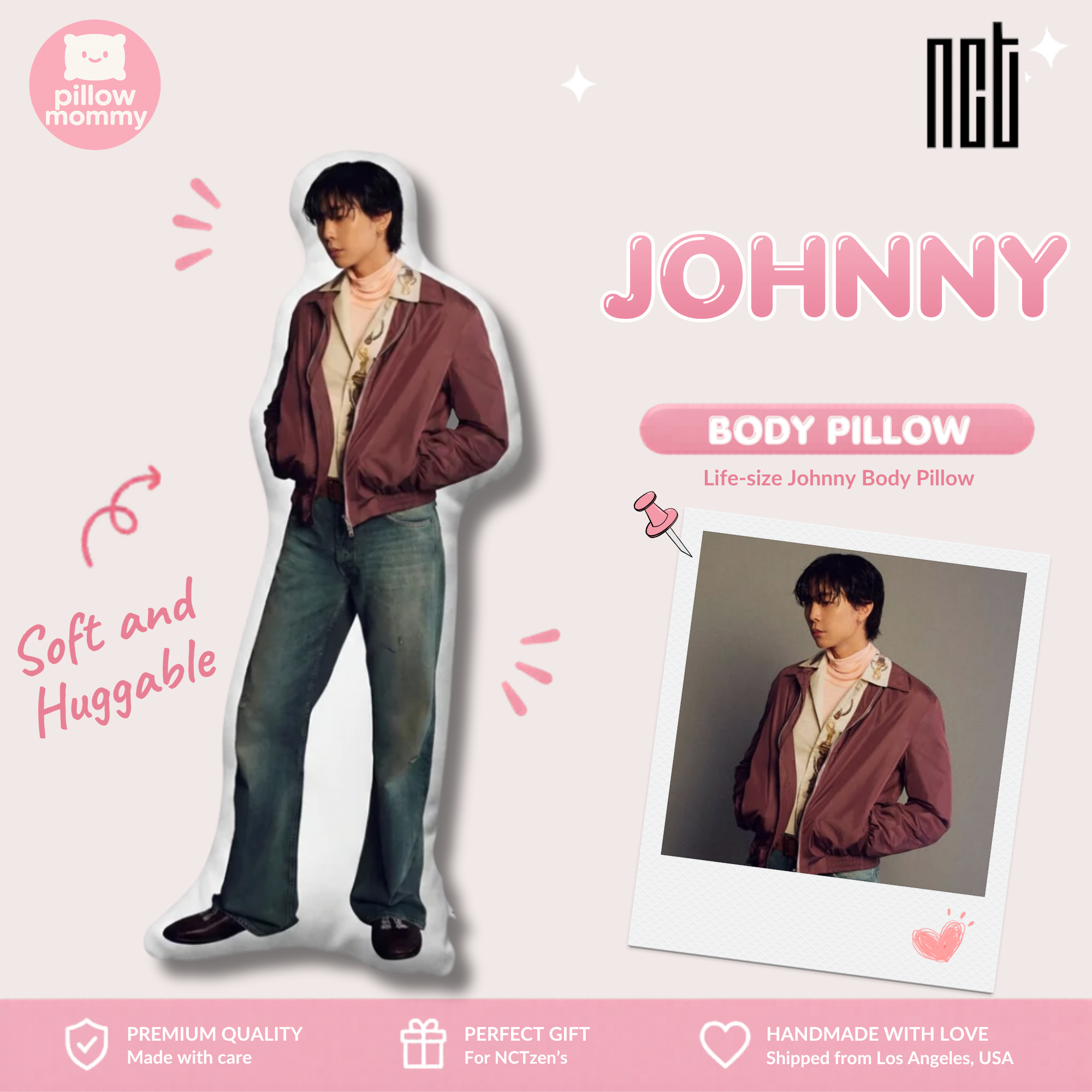 NCT Johnny Mauve Streetwear Life-Size Body Pillow