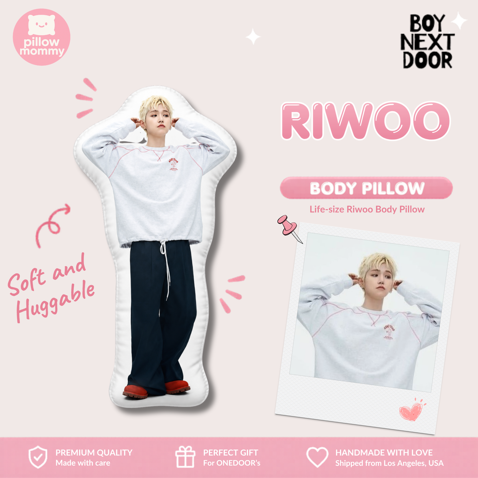BOYNEXTDOOR Riwoo Life-Size Body Pillow