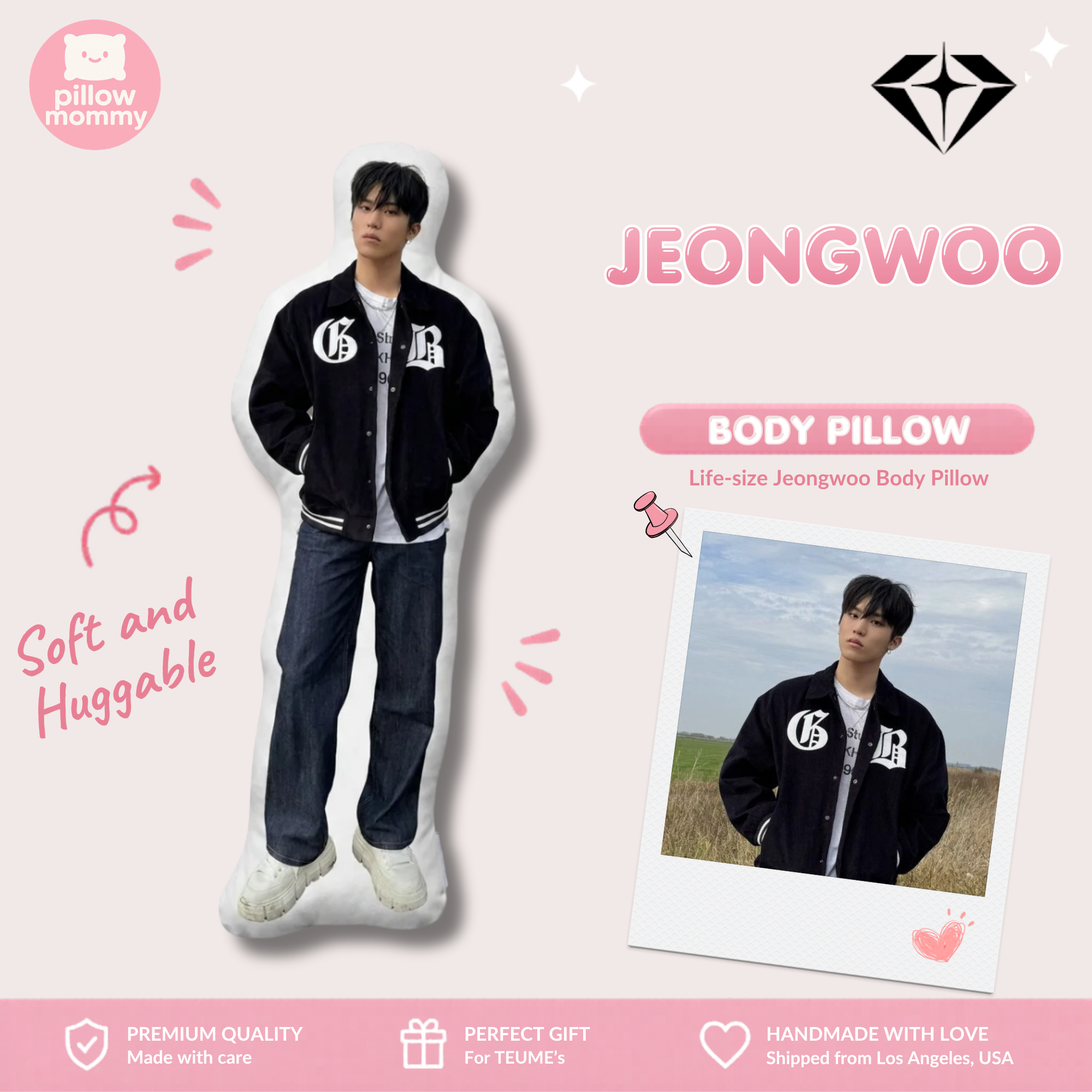 TREASURE Jeongwoo Life-Size Body Pillow