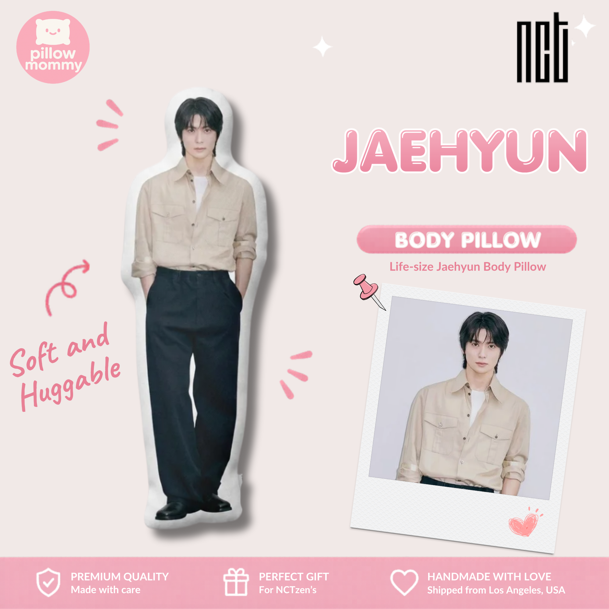 NCT Jaehyun Neutral Chic Life-Size Body Pillow