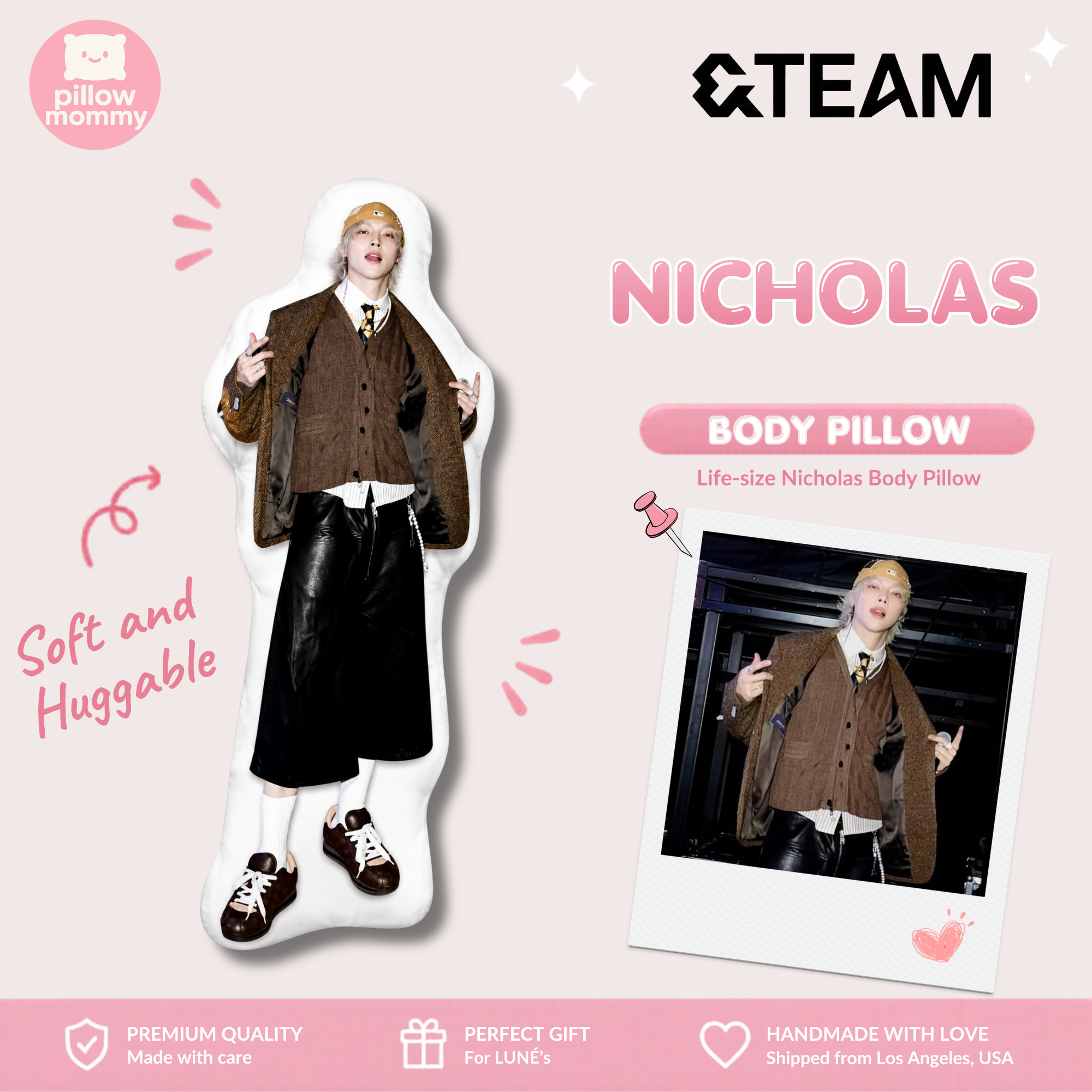 &TEAM Nicholas Life-Size Body Pillow